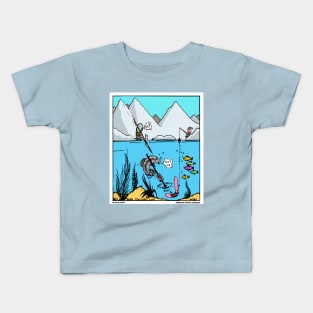 Fishing at the north pole Kids T-Shirt